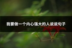 我要做一个内心强大的人说说句子(推荐62句)