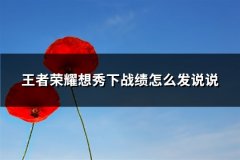 王者荣耀想秀下战绩怎么发说说(共64句)