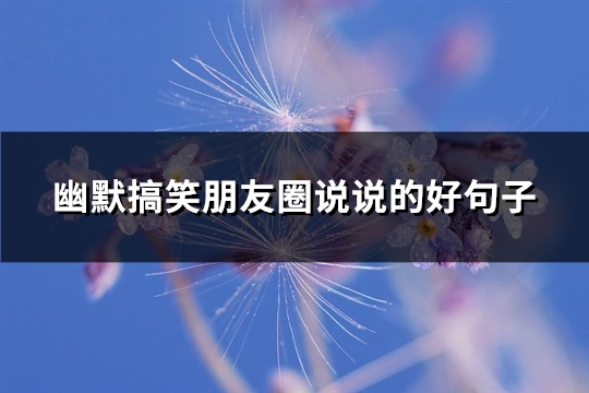 幽默搞笑朋友圈说说的好句子(必备115句)