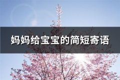 妈妈给宝宝的简短寄语(实用62句)