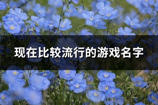 现在比较流行的游戏名字(精选567个)(现在比较流行的性格测验是)