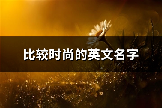 比较时尚的英文名字(优选120个)(比较时尚英文名字)