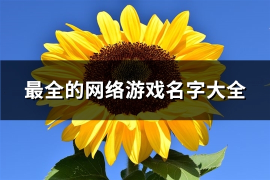 最全的网络游戏名字大全(优选1015个)(最全的网络游戏)