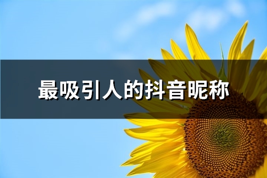 最吸引人的抖音昵称(共1996个) 最吸引人的抖音网名