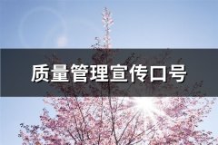 质量管理宣传口号