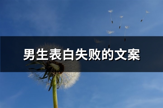 男生表白失败的文案