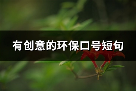 有创意的环保口号短句 有创意的环保口号短句