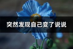 突然发现自己变了说说