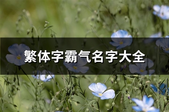 繁体字霸气名字大全(精选276个)(繁体字霸气名字大全)