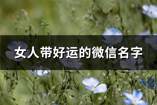 女人带好运的微信名字(660个)(女人带好运的微信名字三个字)