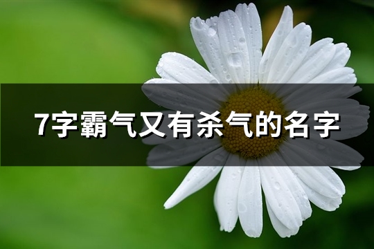 7字霸气又有杀气的名字(优选413个)(霸气的七字id)