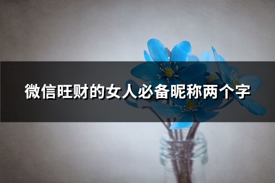 微信旺财的女人必备昵称两个字(515个) 微信旺财的女人必备昵称两个字(515个)