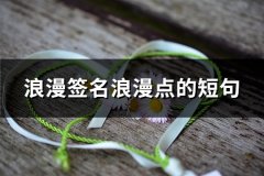 浪漫签名浪漫点的短句(共67句)