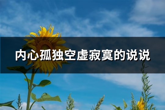 内心孤独空虚寂寞的说说