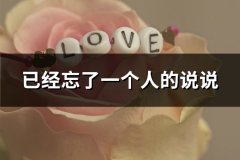 已经忘了一个人的说说(60句)