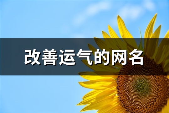 改善运气的网名(优选445个)(改善运气的网名二字)