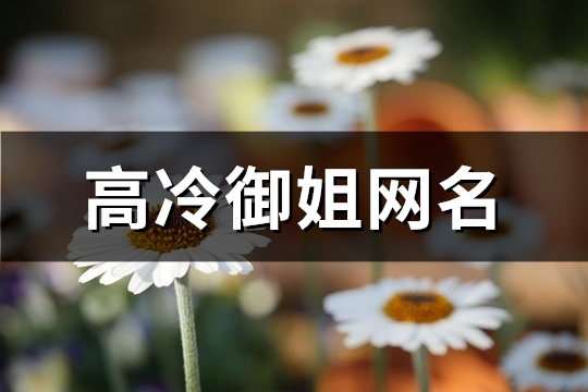 高冷御姐网名(548个)(高冷御姐网名霸气)