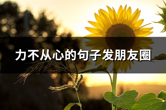 力不从心的句子发朋友圈(优选67句)