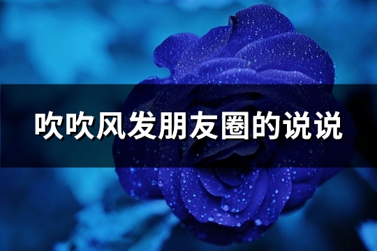 吹吹风发朋友圈的说说(汇总76句) 吹风朋友圈配文