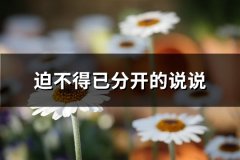 迫不得已分开的说说