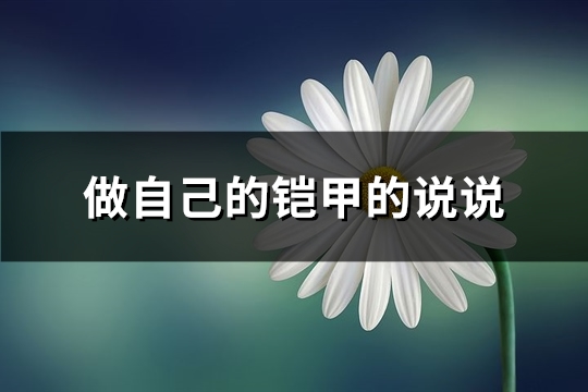 做自己的铠甲的说说(精选67句)