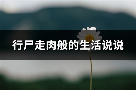行尸走肉般的生活说说(必备63句)