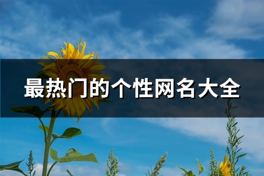 最热门的个性网名大全(共316个)(最新个性网)