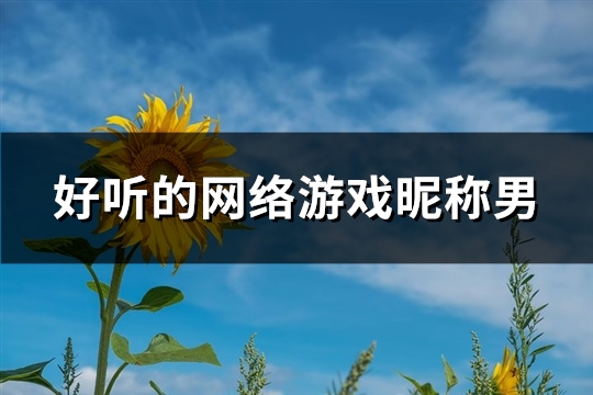 好听的网络游戏昵称男(280个)(好听的网络游戏角色名字)