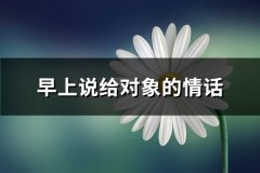 早上说给对象的情话(精选61句)