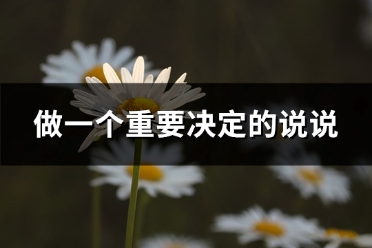 做一个重要决定的说说(通用55句)