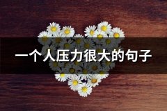 一个人压力很大的句子(热门60句)