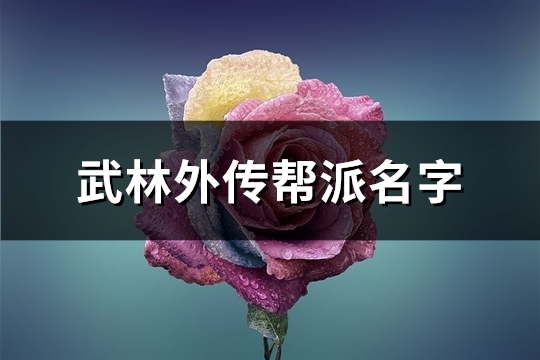 武林外传帮派名字(共63个)(武林外传出名的帮派)