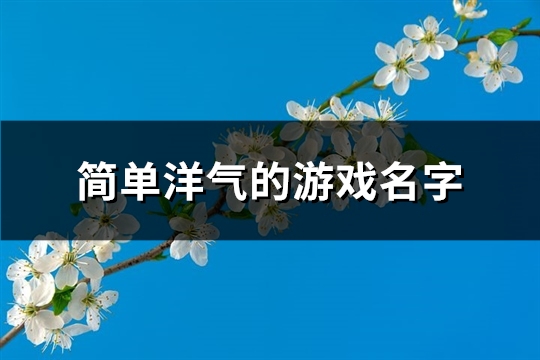 简单洋气的游戏名字(优选254个)(简单又好听的游戏)