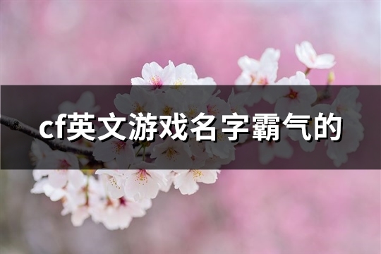 cf英文游戏名字霸气的(优选95个) cf英文游戏名字霸气的(优选95个)