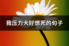 我压力大好想死的句子