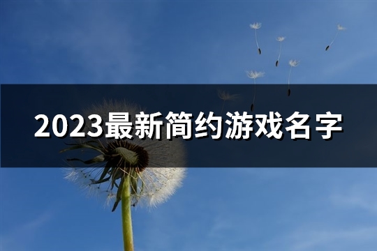 2023最新简约游戏名字(412个) 简约游戏壁纸
