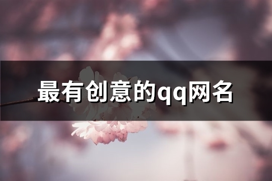 最有创意的qq网名(共72个)(好听有创意的qq名)
