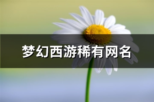 梦幻西游稀有网名(精选264个)