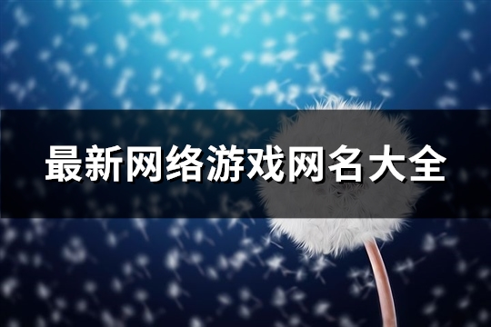 最新网络游戏网名大全(共316个)(最新网络游戏网名大全)