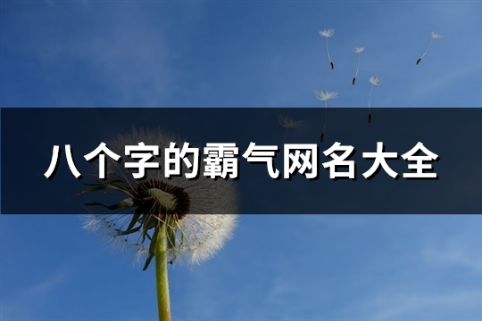 八个字的霸气网名大全(共225个)(八个字霸气网名大全)