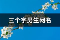 三个字男生网名(精选390个)
