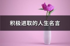 积极进取的人生名言(必备72句)