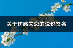 关于伤感失恋的说说签名(热门36句)
