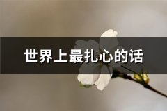 世界上最扎心的话(推荐67句)
