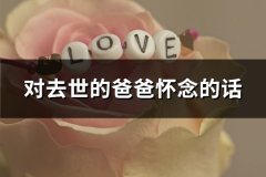 对去世的爸爸怀念的话(精选34句)