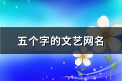 五个字的文艺网名(精选157个)