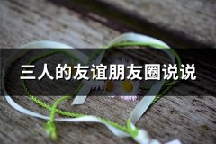 三人的友谊朋友圈说说(55句)