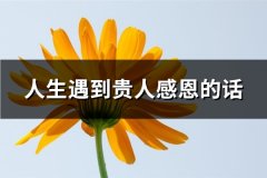 人生遇到贵人感恩的话(必备49句)