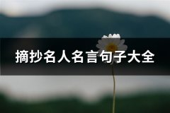 摘抄名人名言句子大全(优选67句)