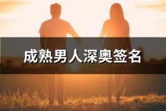 成熟男人深奥签名(推荐68句)